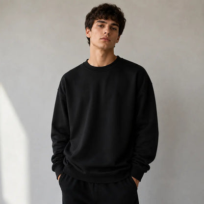 Classic Fit - Felpa girocollo essenziale in cotone