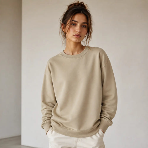 Classic Fit - Felpa girocollo essenziale in cotone
