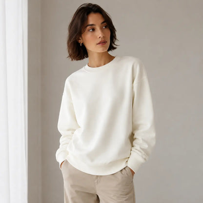 Classic Fit - Felpa girocollo essenziale in cotone