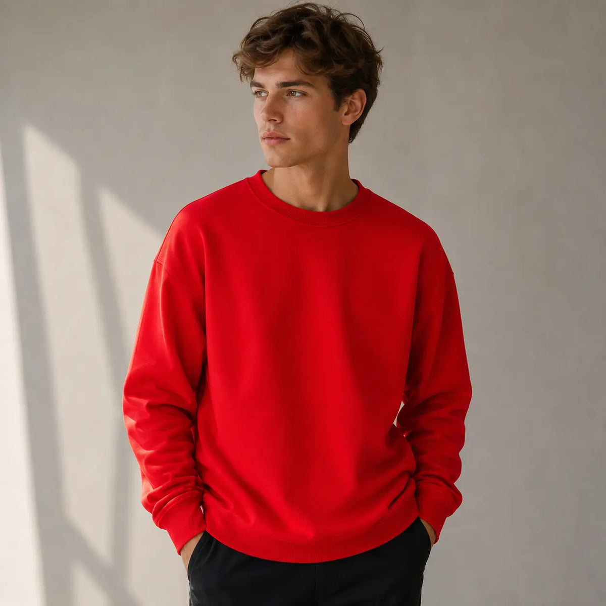 Classic Fit - Felpa girocollo essenziale in cotone
